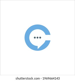 signo vectorial de diseño de logotipo de charla C de letra