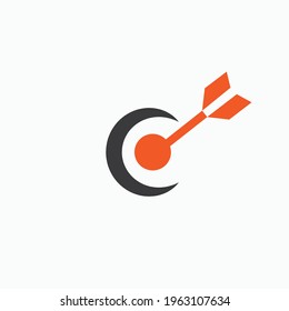 Letter C And Target Business Logo Icon Design Template