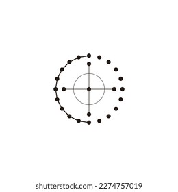 Letter C target, circle, dots geometric symbol simple logo vector