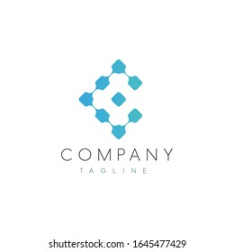 Letter C tech company or biotech logo vector illustration.