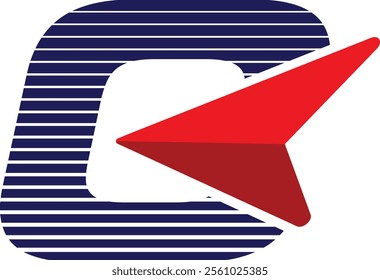 letter C tech cursor symbol simple logo vector