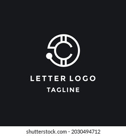 Plantilla de diseño abstracto del logotipo C Tech de carta
