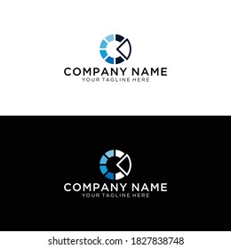 Letter-C-Tech-Logo mit Leiterplattenlinien im Stil