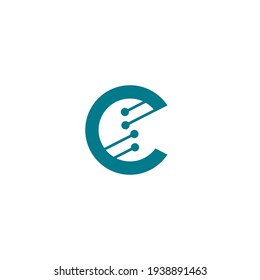 Letter c tech logo design