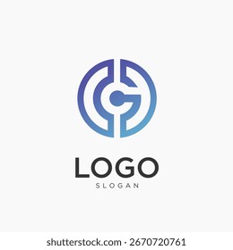 Icono de logotipo técnico de la letra C de Vector Stok
