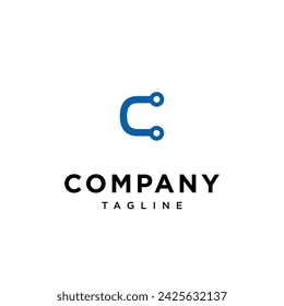 Letter C tech logo icon vector template.eps