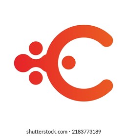 Logotipo de tecnología de la letra C concepto de diseño moderno vector