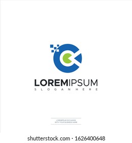 Letter C Tech Logo Logo Template Vector Premium Design