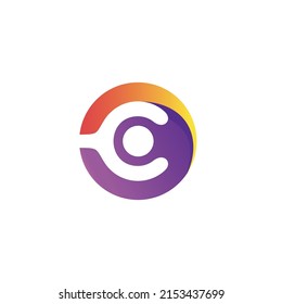 Letter c technology logo design