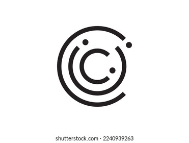 letter c technology logo design vector illustration.