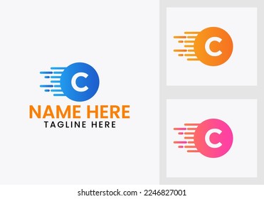 Letter C Technology Logo Design Template. Modern Logotype Symbol