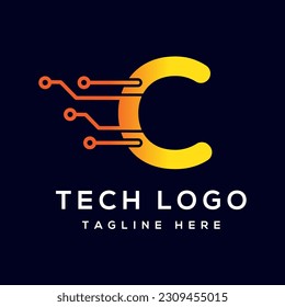 Logo-Design von Letter C Technology, Design des Technologie-Logos.