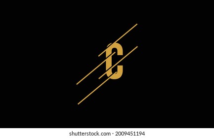 Logo der Buchstabe C-Technologie mit Diagonallinien für schnelles Tech-Konzept in minimalistischem Flachdesign-Symbol