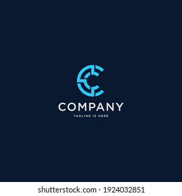 Letter C technology logo icon sign symbol design concept. Vector template