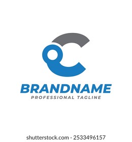 Letra C Logotipo da tecnologia, simbolizando inovação, progresso e tecnologia de ponta