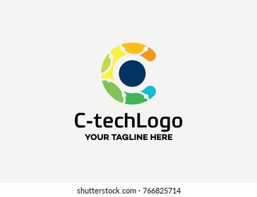 Letter C Technology Logo Template Design Vector, Emblem, Design Concept, Creative Symbol, Icon