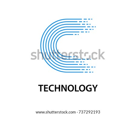 Letter C technology logo template design