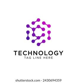 letter c technology logo vector design