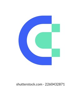 Letter C technology modern abstract logo design