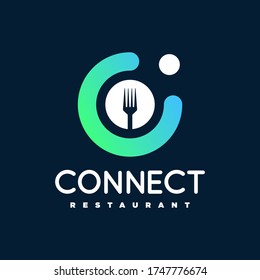 letter C  technology and restaurant logo  icon and illustration