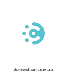 La letra C en estilo tecnológico, que consiste en un símbolo combinado de estilo de alta tecnología, forma una letra "C"