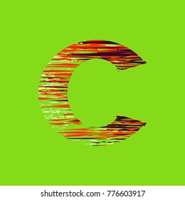 letter C template logo on a bright green  background