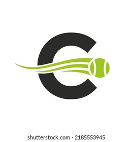 Letter C Tennis Club Logo Design Template. Tennis Sport Academy, Club Logo