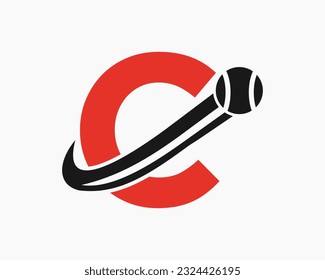 Letter C Tennis Club Logo Design Template. Tennis Sport Academy, Club Logo