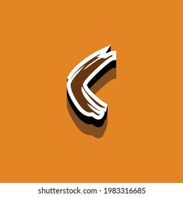 vector de diseño de efecto de texto de letra C, se puede utilizar para Logo.