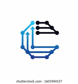 letter C that formed network logo