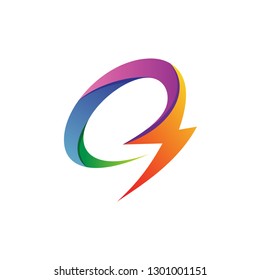 Letter C Thunder Logo Vector