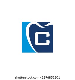 Letter C And Tooth Logo Icon 003