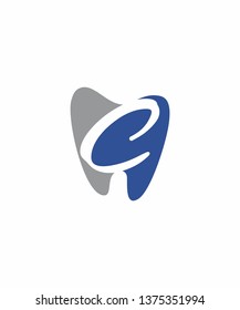 Letter C With Tooth Logo Vector 001