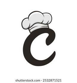 Letter C and toque combination. chef logo design