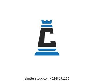 Vector de plantilla de diseño del logotipo de la torre de la letra C. Plantilla de Ilustración de vectores de castillo C creativo.
