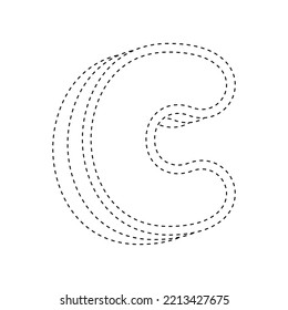 Letter C tracing worksheet for kids