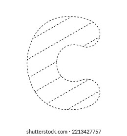 Letter C tracing worksheet for kids