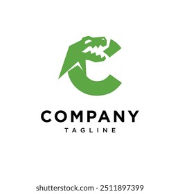 Letter C T-Rex Dinosaurus logo icon vector