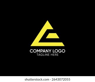letter c triangle abstract business logo, triangle or pyramid abstract business logo, letter c corporate business logo