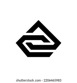 Letter C and A triangle geometric symbol simple logo vector