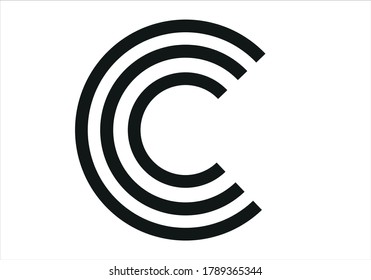 
Letter c tripe on white background