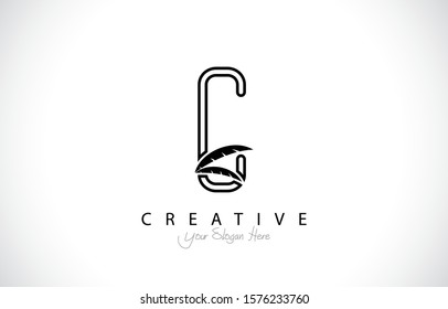 Letter C Tropical Design Logo Concept. Creative Icon Logo with monogram style Vector Illustration.