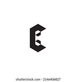
Letter C two hexagons simple symbol logo vector
