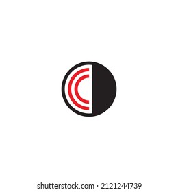 
letter C two lines, semicircle. letter O circle. letter C O simple symbol logo vector