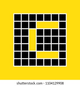 Letter C typography with reticular effect, mosaic look in editable vector