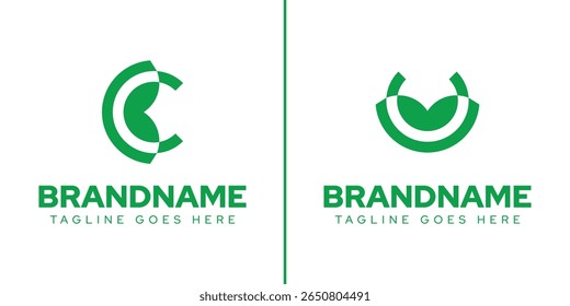 Letra C U BC UM Leaf Logo, simbolizando crescimento, natureza e sustentabilidade