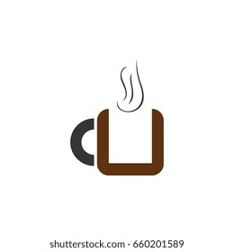 letter c and u coffee or chocolate cup logo