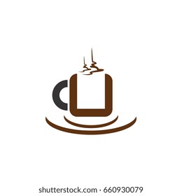 letter c and u coffee or chocolate cup logo