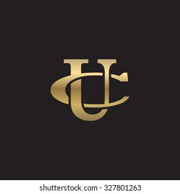 letter C and U monogram golden logo