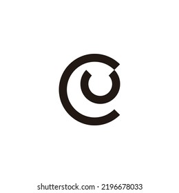 Letter C and U unique geometric symbol simple logo vector